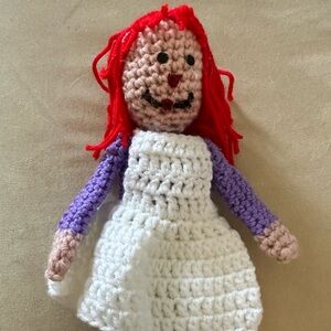 Crochet doll of Anabel, from film Anabel